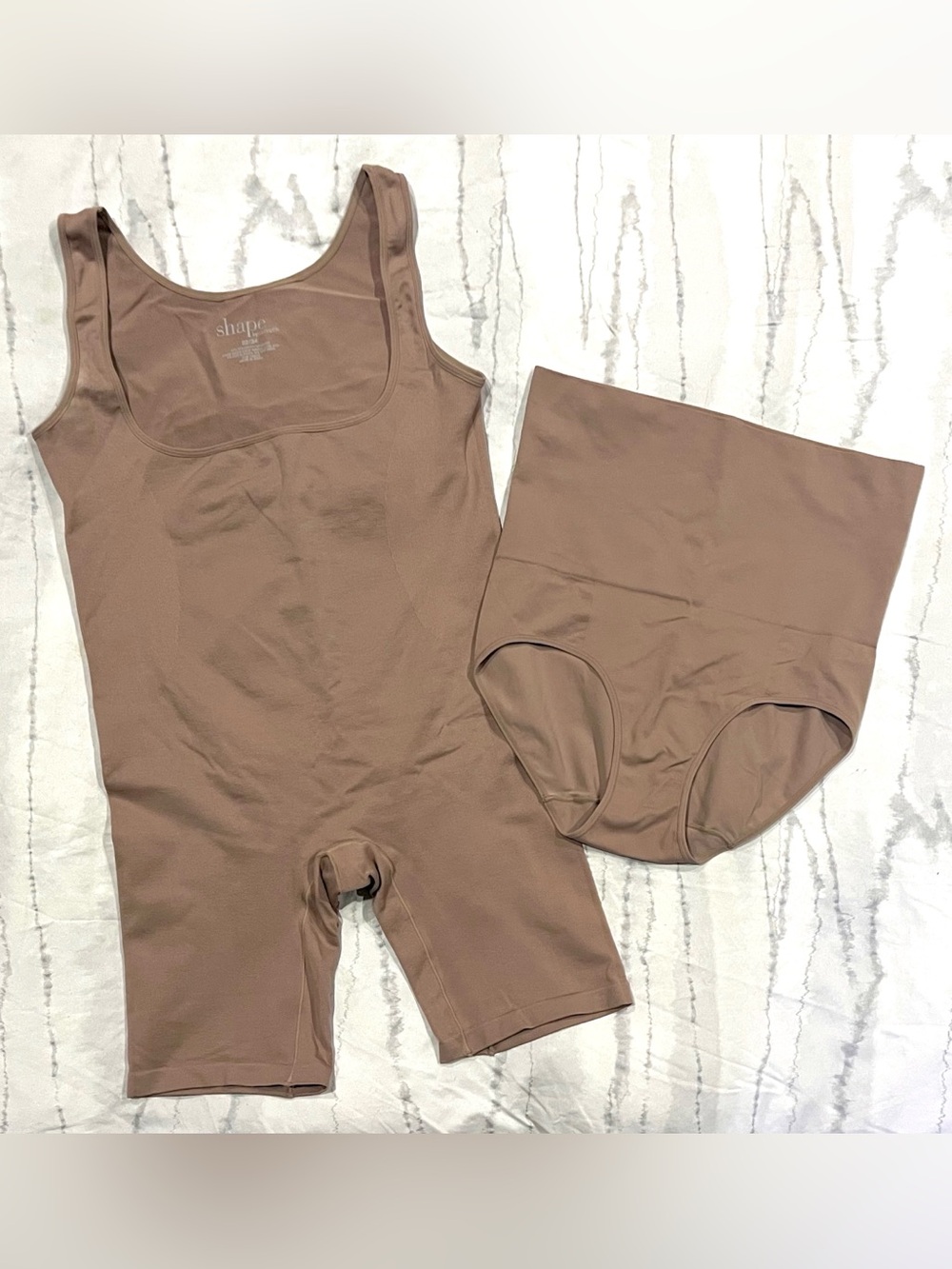 Shape by Cacique Open Bust Bodysuit & High Waist Brief Plus Shapewear 22/24 3X